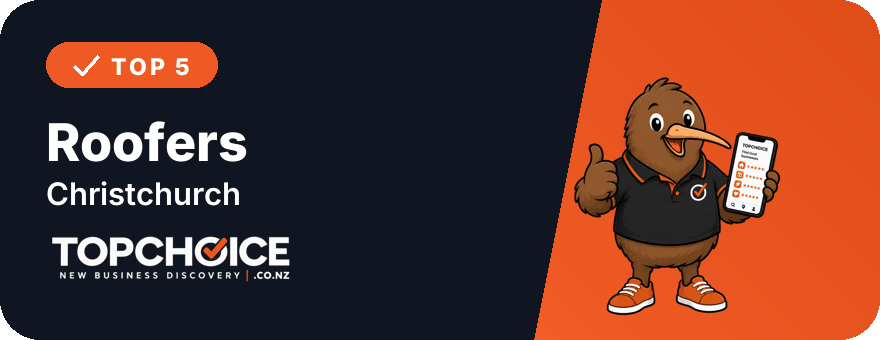 Top 5 Roofers in Christchurch on TopChoice badge