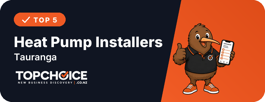 Top 5 Heat Pump Installers in Tauranga on TopChoice badge