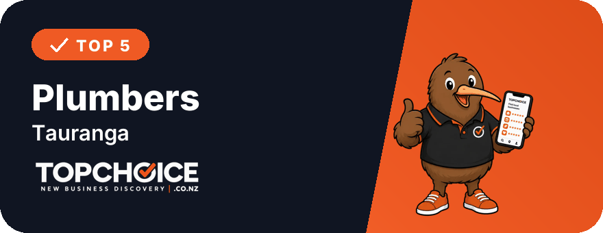 Top 5 Plumbers in Tauranga on TopChoice badge