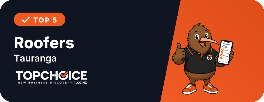 Top 5 Roofers in Tauranga on TopChoice badge