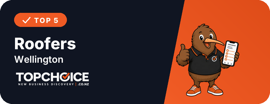 Top 5 Roofers in Wellington on TopChoice badge